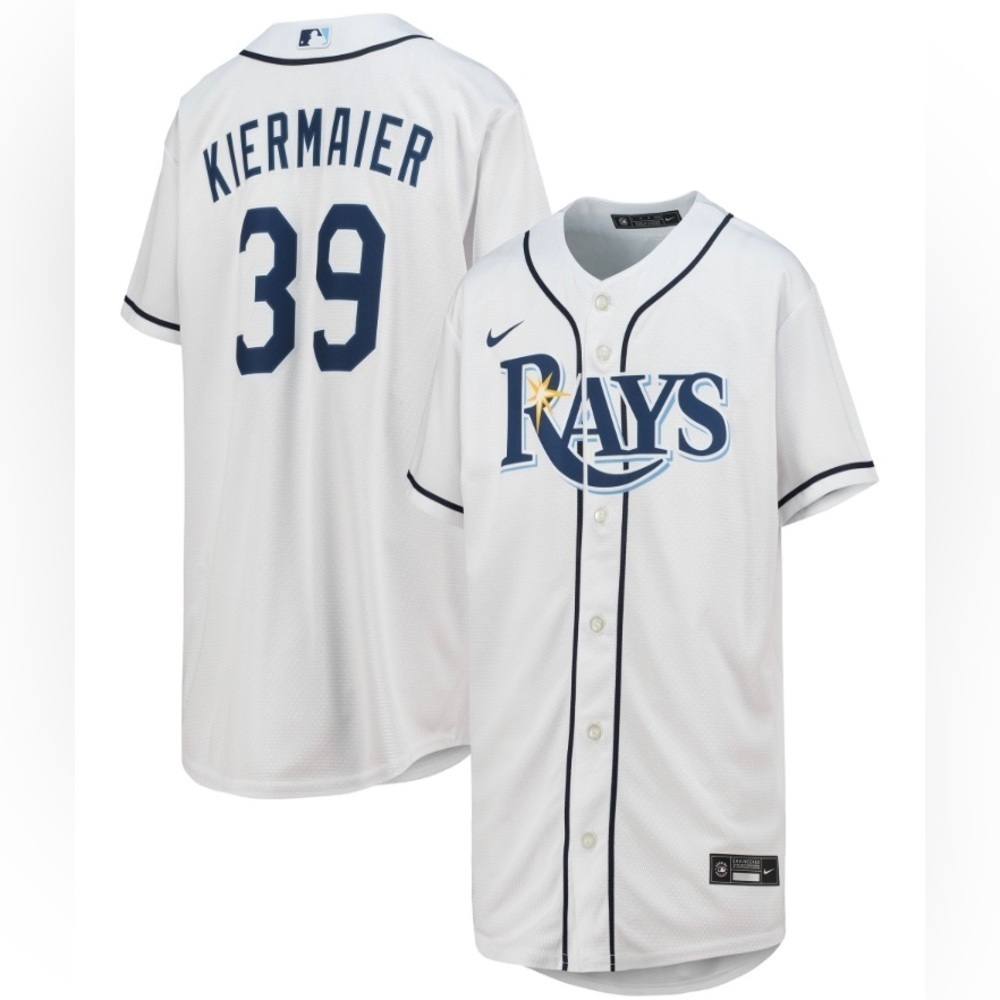 Tampa Bay Rays Kevin Kiermaier Nike 
- NEW-Youth White Home Player Jersey. Large